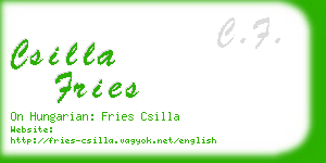 csilla fries business card